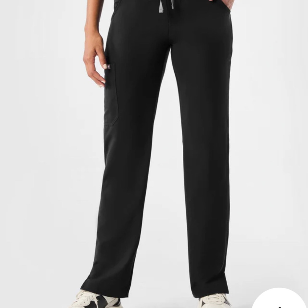 Women's Black Straight-Leg Drawstring Pants